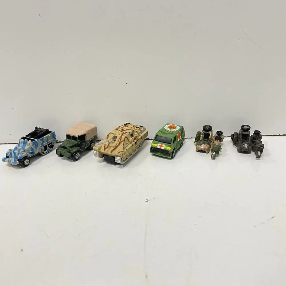 VTG Galoob Micro Machines Military Lot Of 6 Trucks Tank Vehicles *Motorcycles